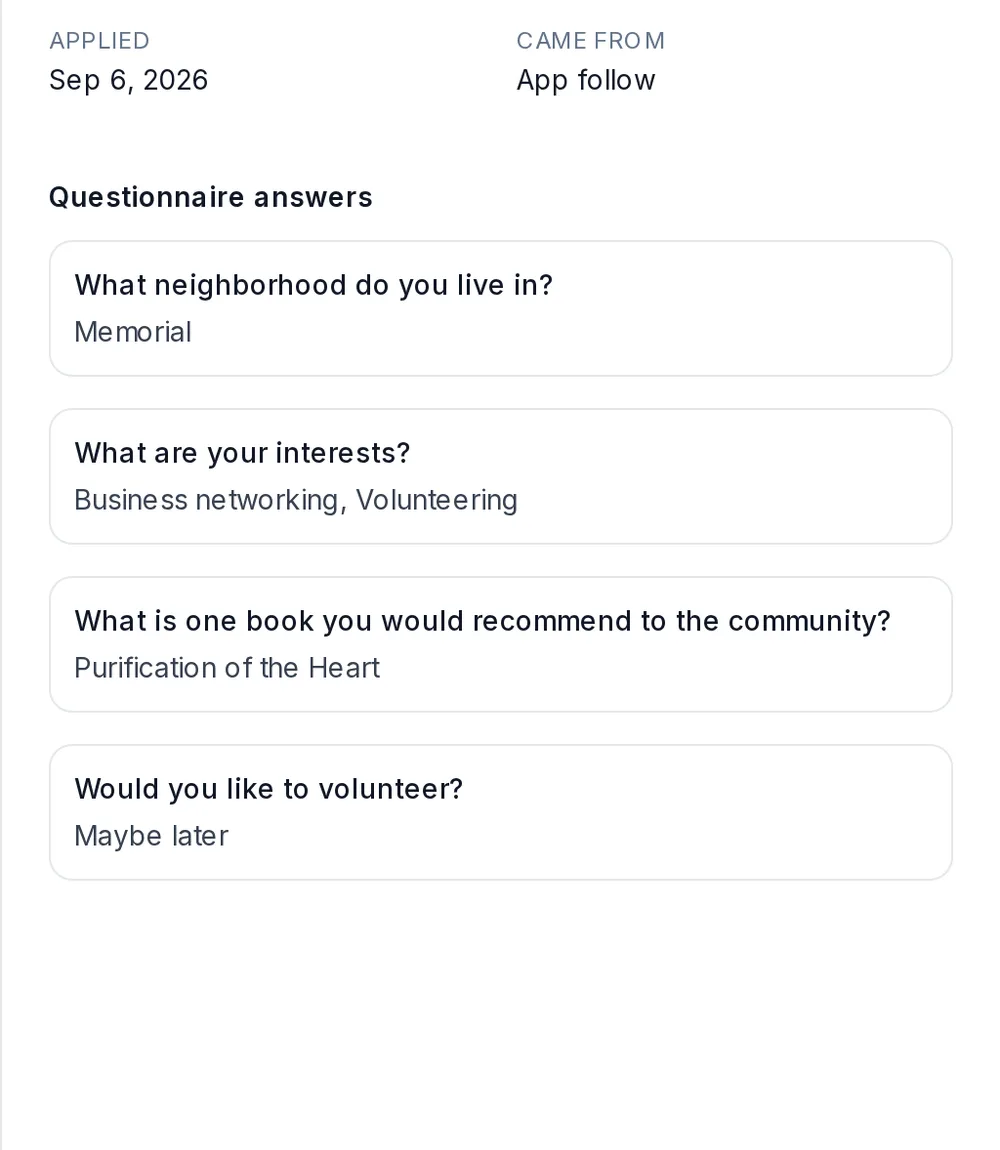 Read an applicant's answers before you approve.